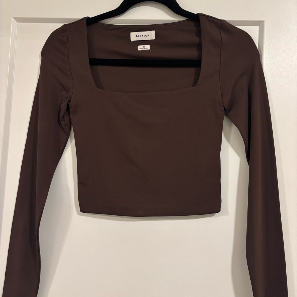 Babaton Chocolate Brown Crop Top